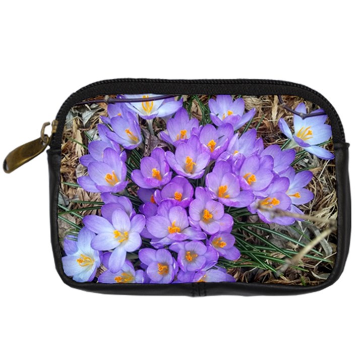 Signs of spring purple crocua Digital Camera Leather Case