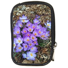 Signs Of Spring Purple Crocua Compact Camera Leather Case by Riverwoman