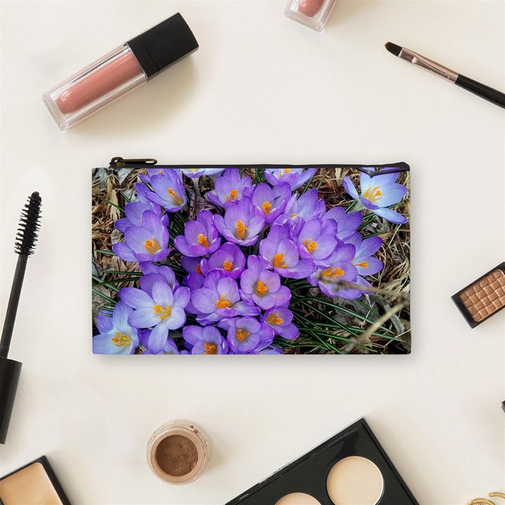 Signs of spring purple crocua Cosmetic Bag (Small)