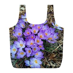 Signs Of Spring Purple Crocua Full Print Recycle Bag (l) by Riverwoman