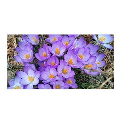 Signs Of Spring Purple Crocua Satin Wrap by Riverwoman