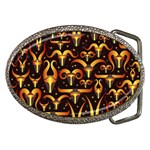 Stylised Horns Black Pattern Belt Buckles Front