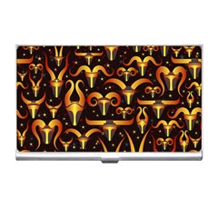 Stylised Horns Black Pattern Business Card Holder