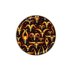 Stylised Horns Black Pattern Hat Clip Ball Marker (4 Pack)