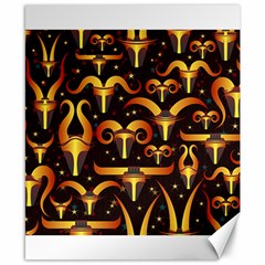 Stylised Horns Black Pattern Canvas 8  X 10 