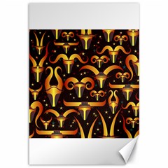 Stylised Horns Black Pattern Canvas 12  X 18 