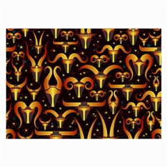 Stylised Horns Black Pattern Large Glasses Cloth