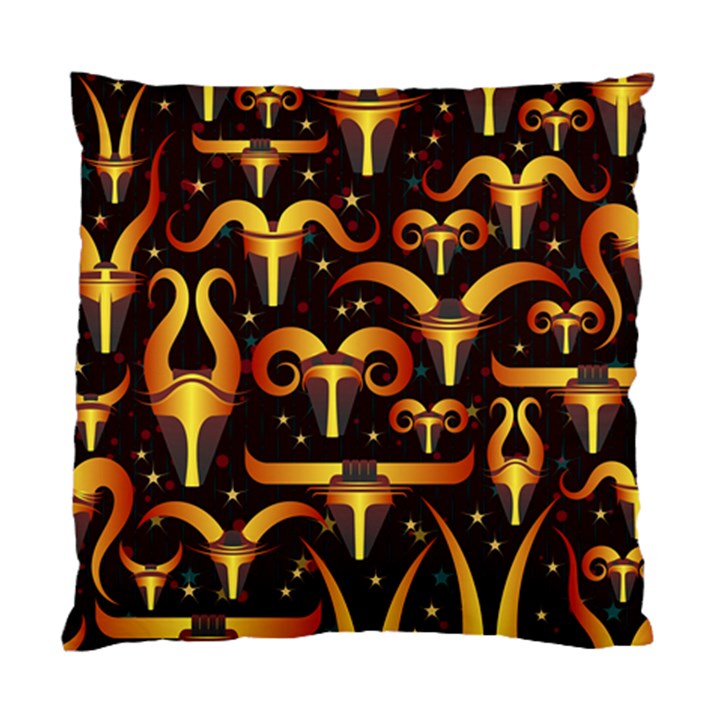 Stylised Horns Black Pattern Standard Cushion Case (Two Sides)