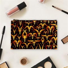 Stylised Horns Black Pattern Cosmetic Bag (medium)