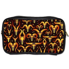 Stylised Horns Black Pattern Toiletries Bag (one Side) by HermanTelo