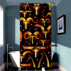 Stylised Horns Black Pattern Shower Curtain 36  X 72  (stall) 