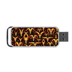 Stylised Horns Black Pattern Portable Usb Flash (one Side)