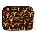 Stylised Horns Black Pattern Apple iPad 2/3/4 Zipper Cases Front