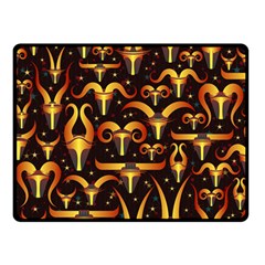 Stylised Horns Black Pattern Double Sided Fleece Blanket (small) 