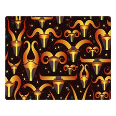 Stylised Horns Black Pattern Double Sided Flano Blanket (large) 