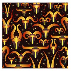 Stylised Horns Black Pattern Large Satin Scarf (square)