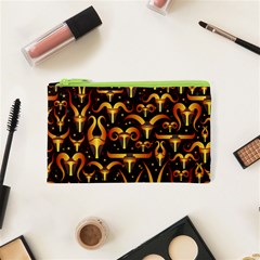 Stylised Horns Black Pattern Cosmetic Bag (xs)