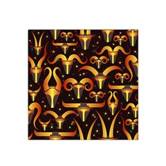 Stylised Horns Black Pattern Satin Bandana Scarf