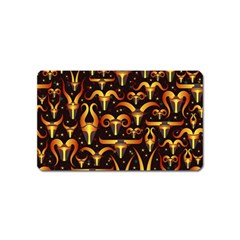 Stylised Horns Black Pattern Magnet (name Card) by HermanTelo