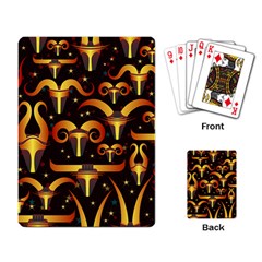 Stylised Horns Black Pattern Playing Cards Single Design by HermanTelo