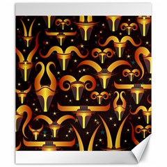 Stylised Horns Black Pattern Canvas 20  X 24 