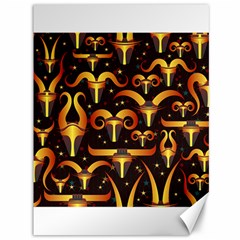 Stylised Horns Black Pattern Canvas 36  X 48  by HermanTelo