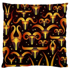 Stylised Horns Black Pattern Standard Flano Cushion Case (two Sides) by HermanTelo