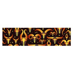 Stylised Horns Black Pattern Satin Scarf (oblong) by HermanTelo