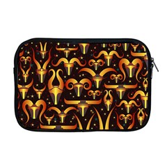 Stylised Horns Black Pattern Apple Macbook Pro 17  Zipper Case by HermanTelo