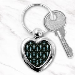 Seamless Pattern Background Black Key Chains (heart)  by HermanTelo