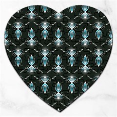 Seamless Pattern Background Black Jigsaw Puzzle (heart) by HermanTelo