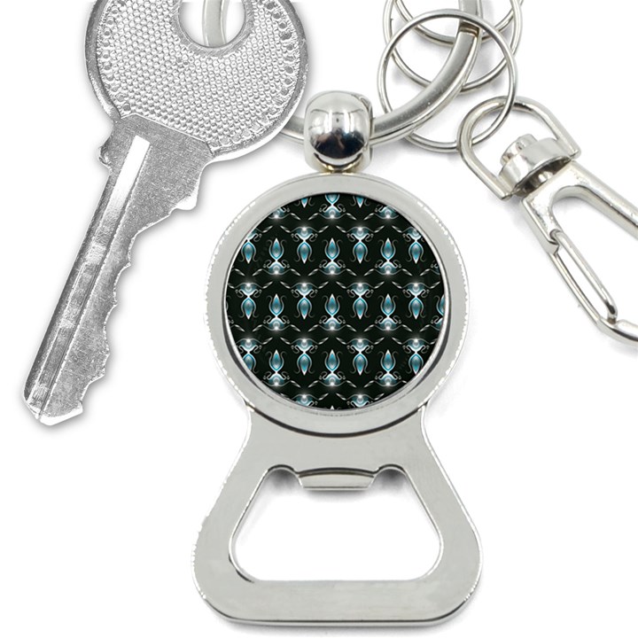 Seamless Pattern Background Black Bottle Opener Key Chains