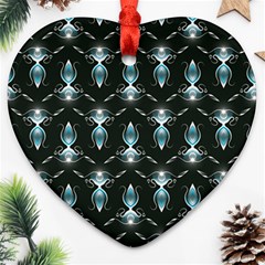 Seamless Pattern Background Black Heart Ornament (two Sides)