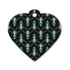 Seamless Pattern Background Black Dog Tag Heart (two Sides)