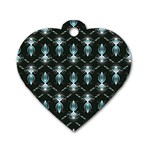 Seamless Pattern Background Black Dog Tag Heart (Two Sides) Front