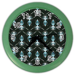 Seamless Pattern Background Black Color Wall Clock