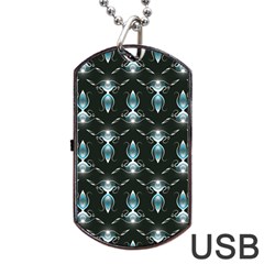 Seamless Pattern Background Black Dog Tag Usb Flash (one Side)