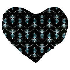 Seamless Pattern Background Black Large 19  Premium Heart Shape Cushions by HermanTelo