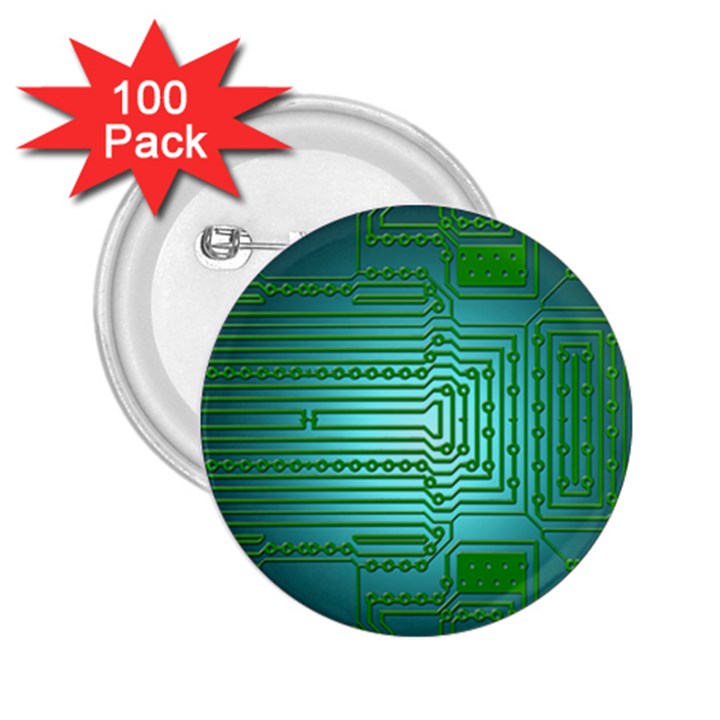 Board Conductors Circuits 2.25  Buttons (100 pack) 