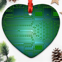 Board Conductors Circuits Heart Ornament (two Sides) by HermanTelo