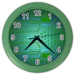 Board Conductors Circuits Color Wall Clock by HermanTelo