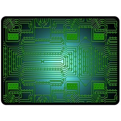 Board Conductors Circuits Fleece Blanket (large)  by HermanTelo