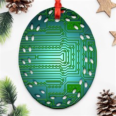 Board Conductors Circuits Ornament (oval Filigree) by HermanTelo