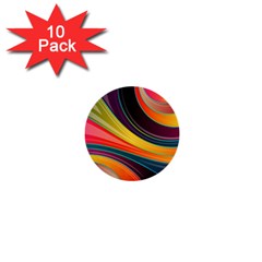 Abstract Colorful Background Wavy 1  Mini Buttons (10 Pack)  by HermanTelo