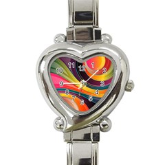 Abstract Colorful Background Wavy Heart Italian Charm Watch