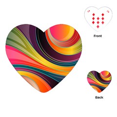 Abstract Colorful Background Wavy Playing Cards (heart)