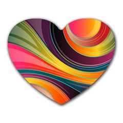 Abstract Colorful Background Wavy Heart Mousepads by HermanTelo