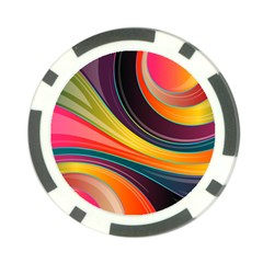 Abstract Colorful Background Wavy Poker Chip Card Guard by HermanTelo