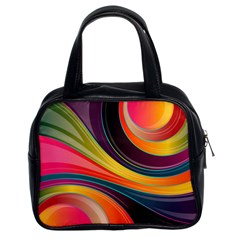 Abstract Colorful Background Wavy Classic Handbag (two Sides)