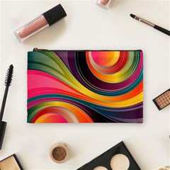 Abstract Colorful Background Wavy Cosmetic Bag (medium) by HermanTelo